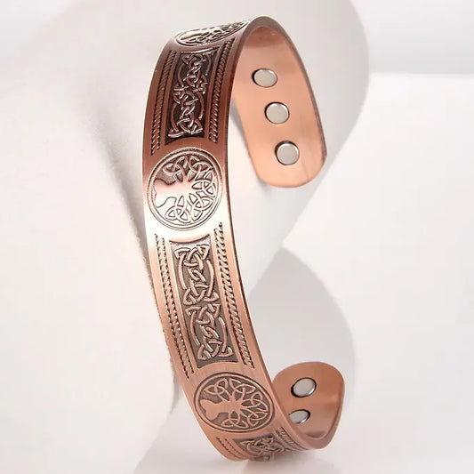 Copper Magnetic Tree of Life Bracelet – Adjustable