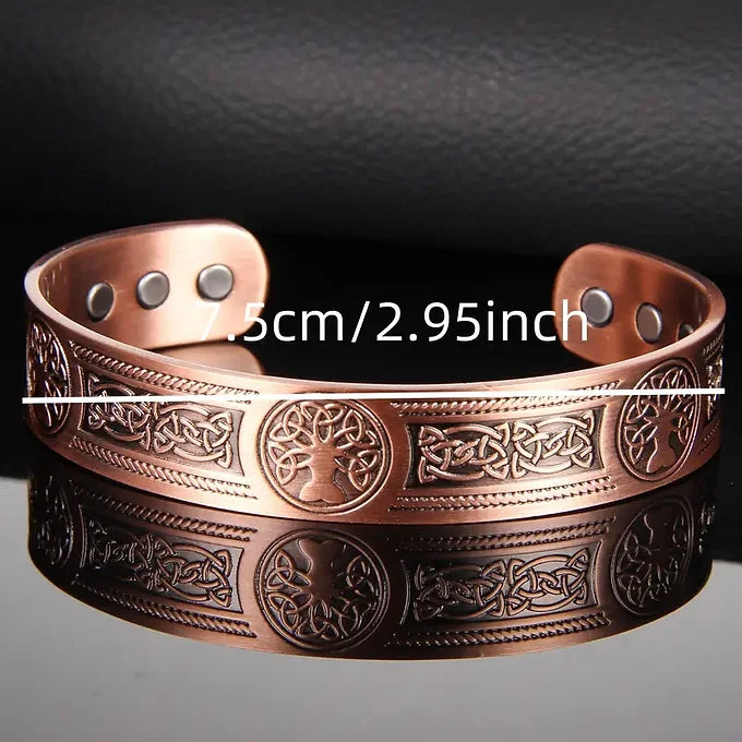 Copper Magnetic Tree of Life Bracelet – Adjustable