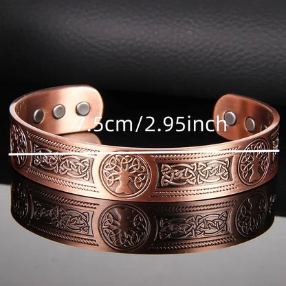 Copper Magnetic Tree of Life Bracelet – Adjustable