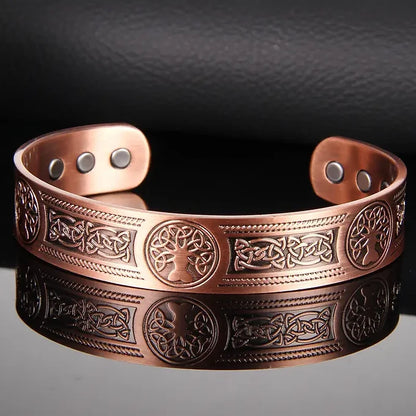 Copper Magnetic Tree of Life Bracelet – Adjustable