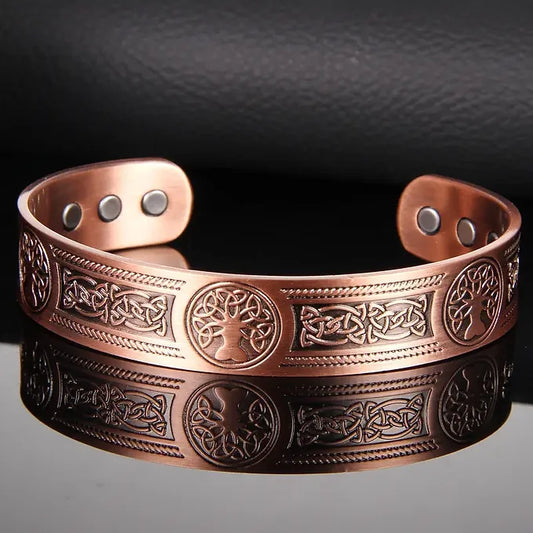 Copper Magnetic Tree of Life Bracelet – Adjustable